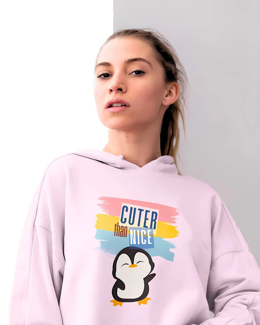 Cuter Than Nice Crop Hoodie