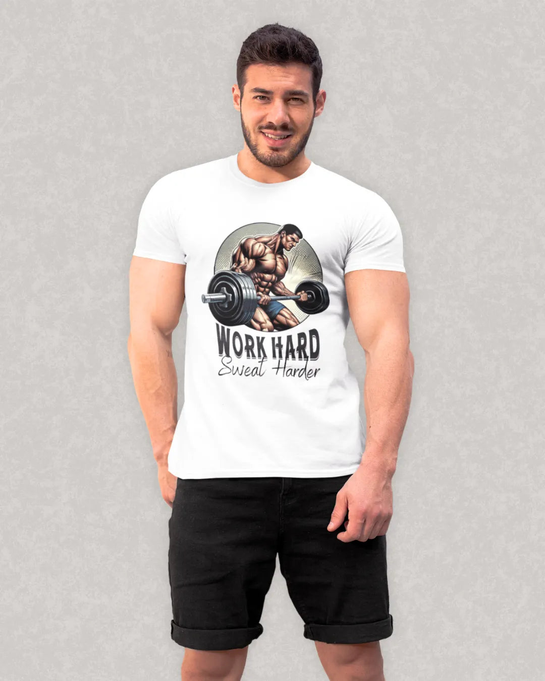 Work Hard Sweat Harder Men Half Sleeve T-Shirt